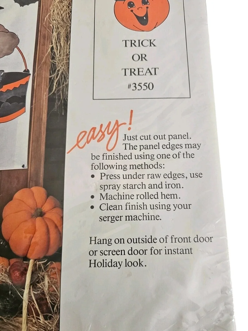 Halloween Fabric Door Panel Bear Clown Trick Or Treat 3550 Daisy Kingdom 90s Vtg